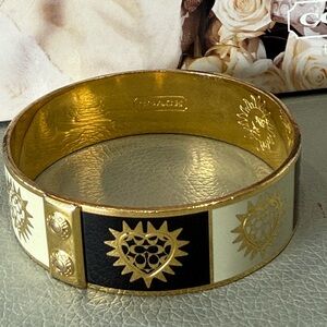 Coach X Tony Duquette Limited Edition Heart Bracelet Black Gold Ivory